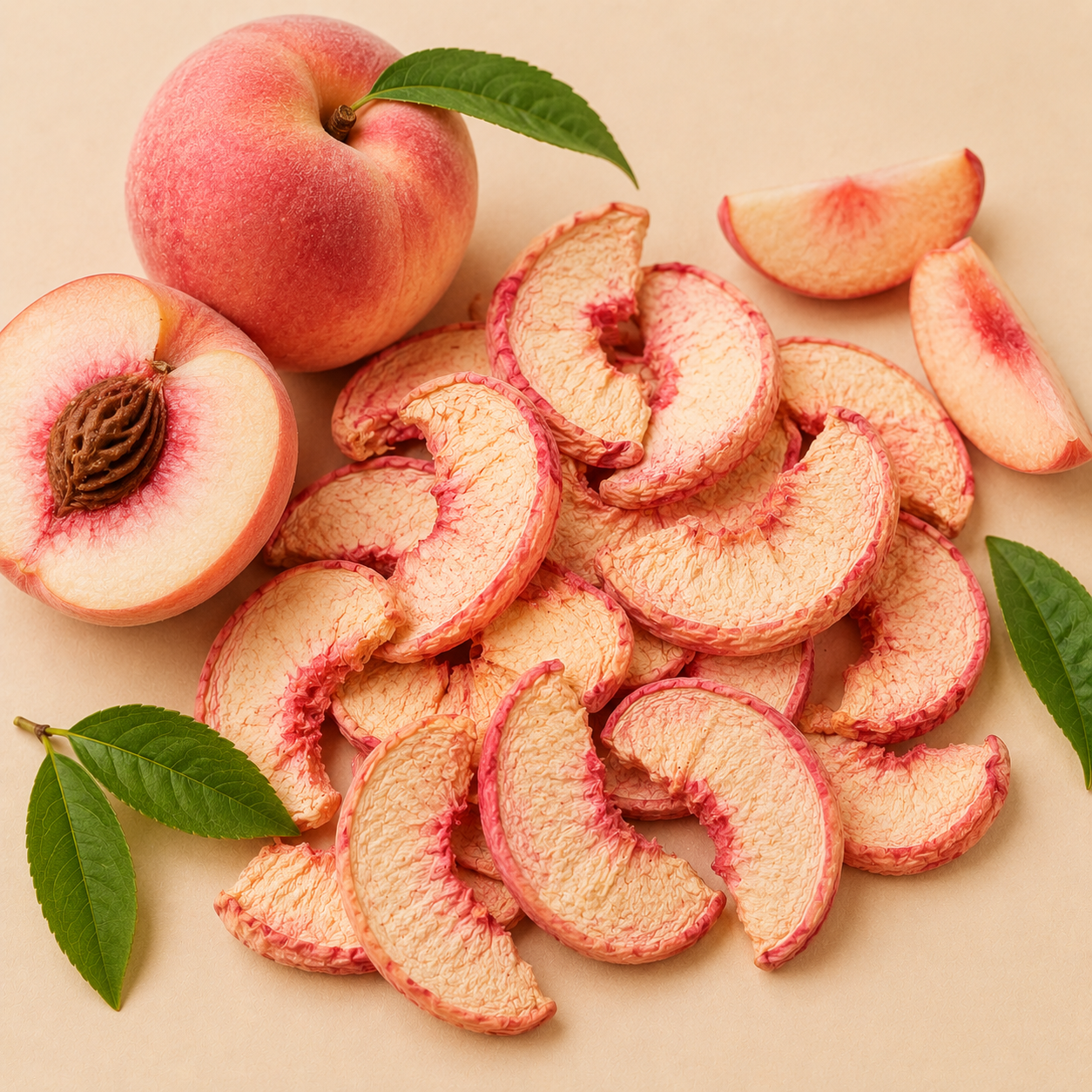Freeze-Dried Pink Peach Slices